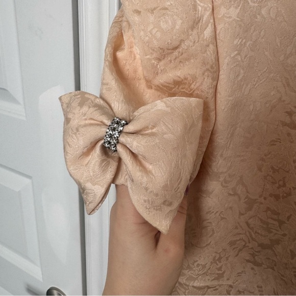 Vintage Elegant 100% silk Dress with Bow Accent coquette feminine Victorian 6 - Picture 7 of 9